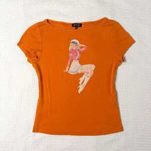 Indivi pinup girl graphic baby tee